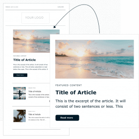 Feature content via email marketing